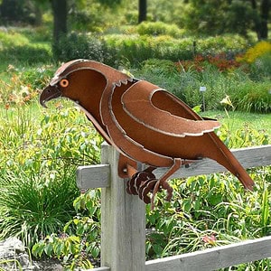 metal hawk sculpture