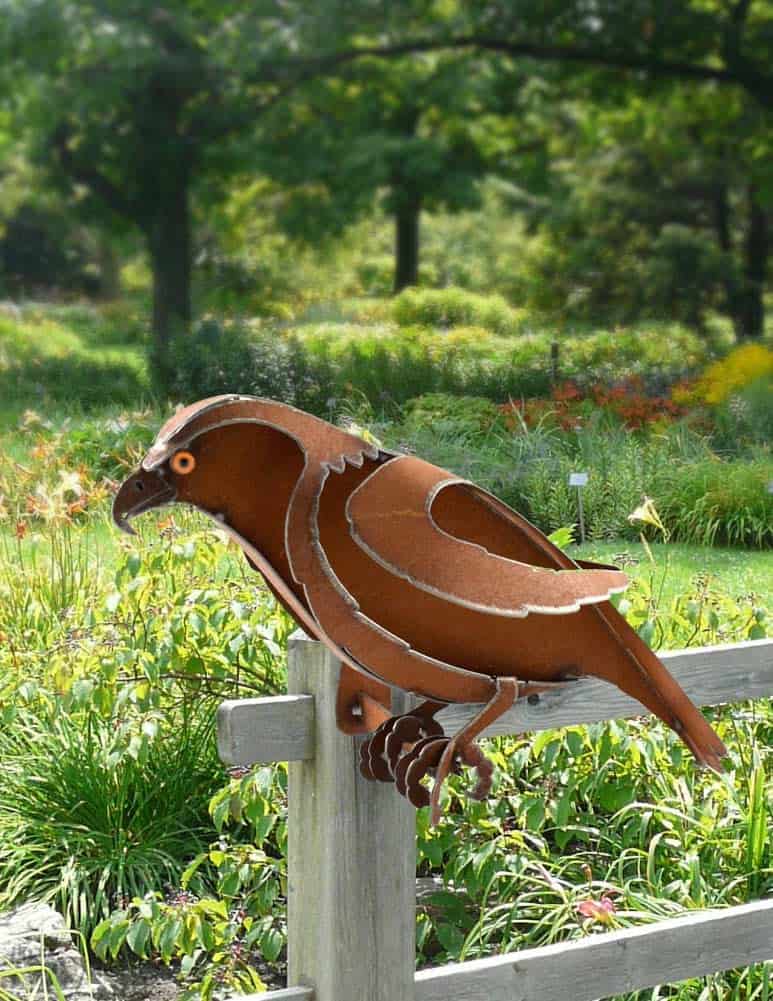 metal hawk sculpture