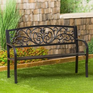 Blooming Metal Garden Bench