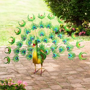 Metal Peacock Statue