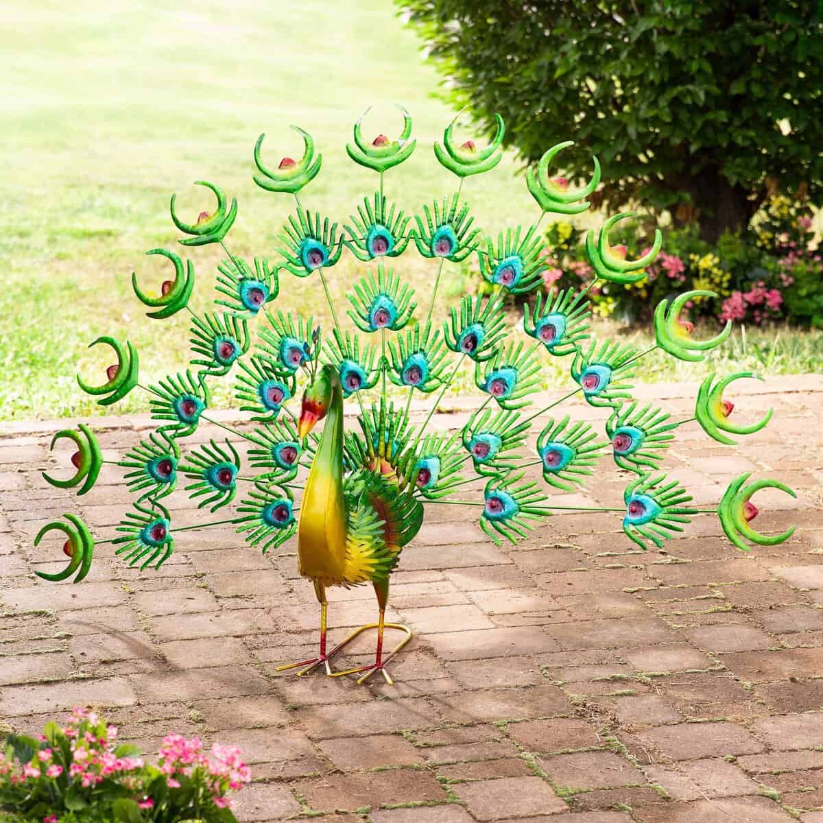 Metal Peacock Statue