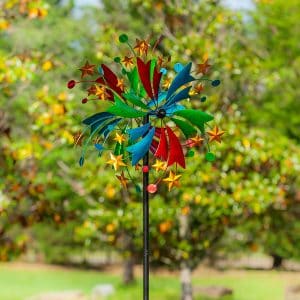 Multi-Colored Celestial Metal Wind Spinner, 75"H