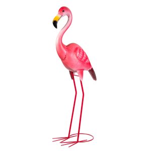 Flossy The Porch Flamingo Metal Statue, 36"H
