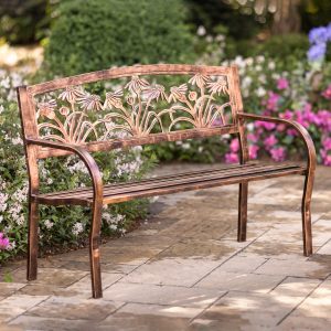 Metal Coneflower Bench