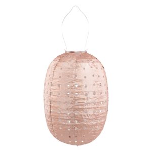 Soji Stella - Barrel Swiss Dot - 14" Solar Lantern - Rose