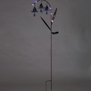 Solar-Powered Hanging Flower Garden Stakes, Blue