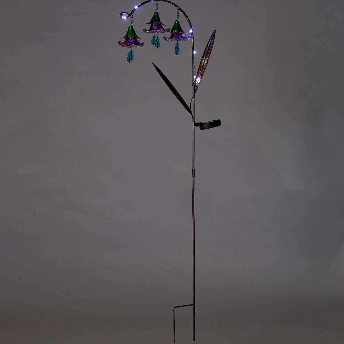Solar-Powered Hanging Flower Garden Stakes, Blue