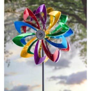 75" LED Solar Flower Wind Spinner