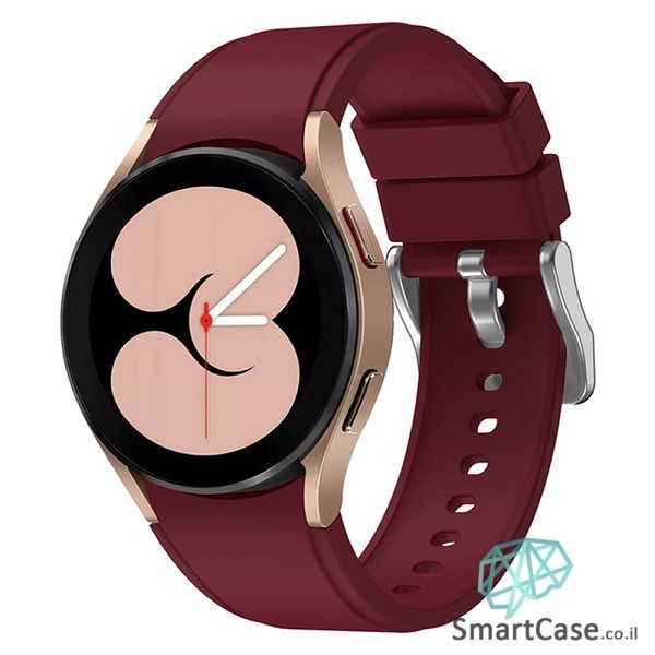 רצועת סיליקון חלקה בצבע Wine Red עם אבזם לשעוני גלקסי ווטש 4
