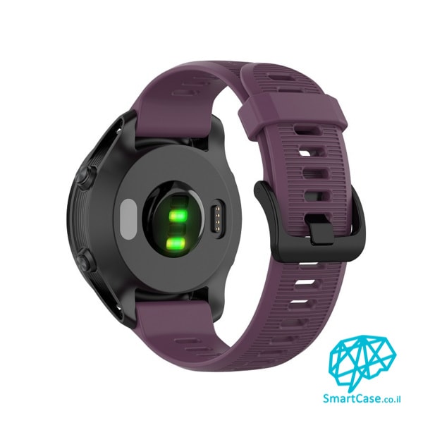 רצועת סיליקון 22 מ"מ בצבע Dark purple עם אבזם לשעוני גרמין פניקס Fenix 5 6 6 Pro