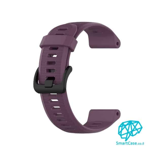 רצועת סיליקון 22 מ"מ בצבע Dark purple עם אבזם לשעוני גרמין פניקס Fenix 5 6 6 Pro