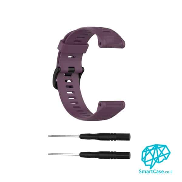רצועת סיליקון 22 מ"מ בצבע Dark purple עם אבזם לשעוני גרמין פניקס Fenix 5 6 6 Pro