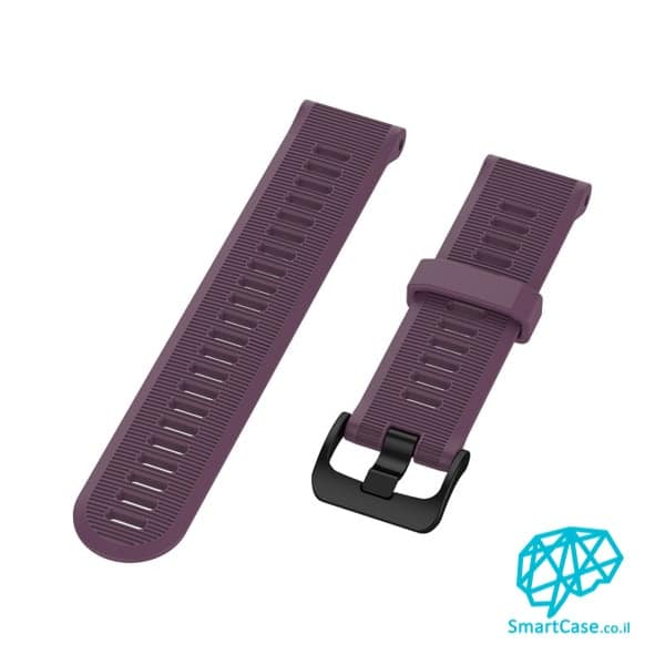 רצועת סיליקון 22 מ"מ בצבע Dark purple עם אבזם לשעוני גרמין פניקס Fenix 5 6 6 Pro