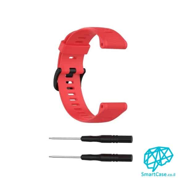 רצועת סיליקון 22 מ"מ בצבע Red עם אבזם לשעוני גרמין פניקס Fenix 5 6 6 Pro