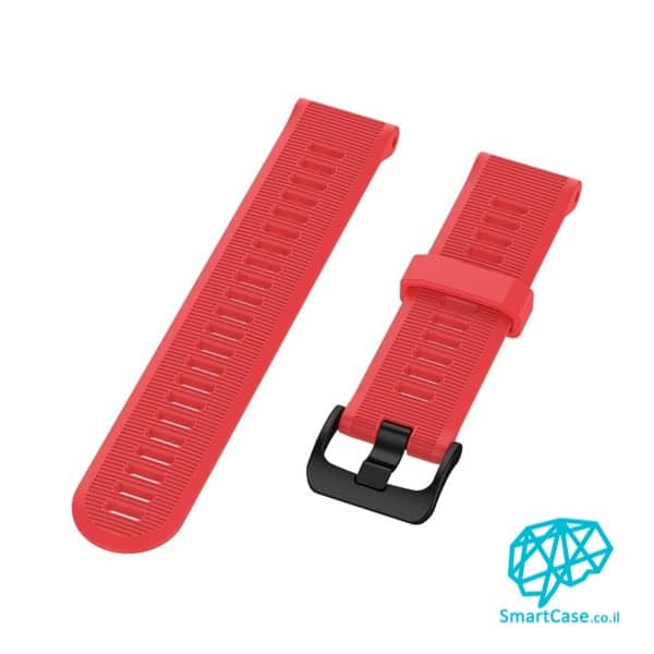 רצועת סיליקון 22 מ"מ בצבע Red עם אבזם לשעוני גרמין פניקס Fenix 5 6 6 Pro