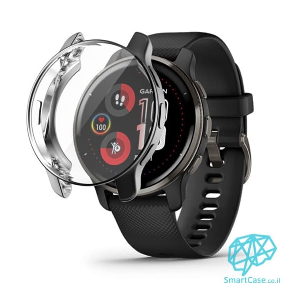 כיסוי היקפי מלא מסיליקון Black שעון גרמין Garmin Venu 2 Plus