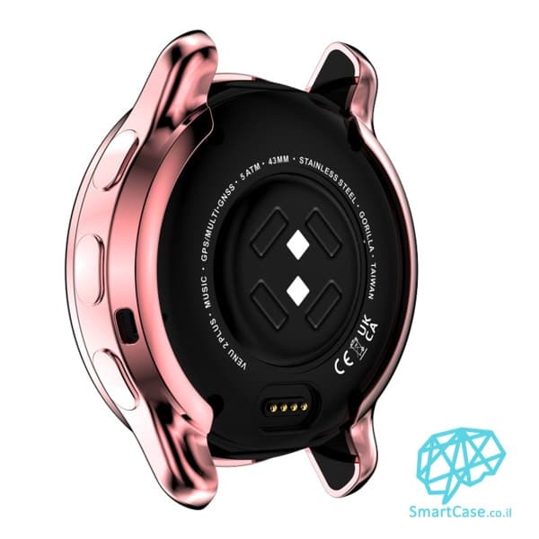 כיסוי היקפי מלא מסיליקון Pink שעון גרמין Garmin Venu 2 Plus