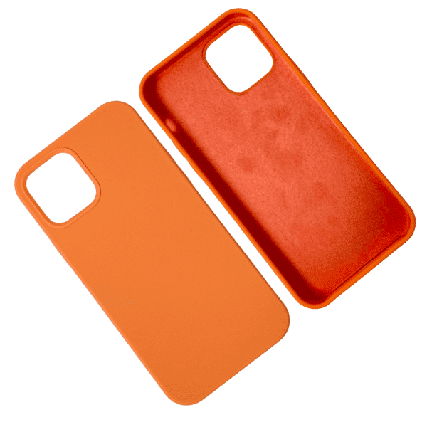 כיסוי לאייפון 11/12/13 סיליקון עם מגע קטיפה Orange #2