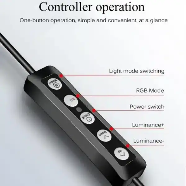 רינג לייט צבעוני 26 ס"מ עם חצובה ומחזיק לטלפון RGB