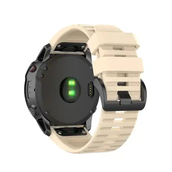 רצועת סיליקון לשעוני גרמין פניקס Garmin Fenix 5 6 7 Beige 22mm