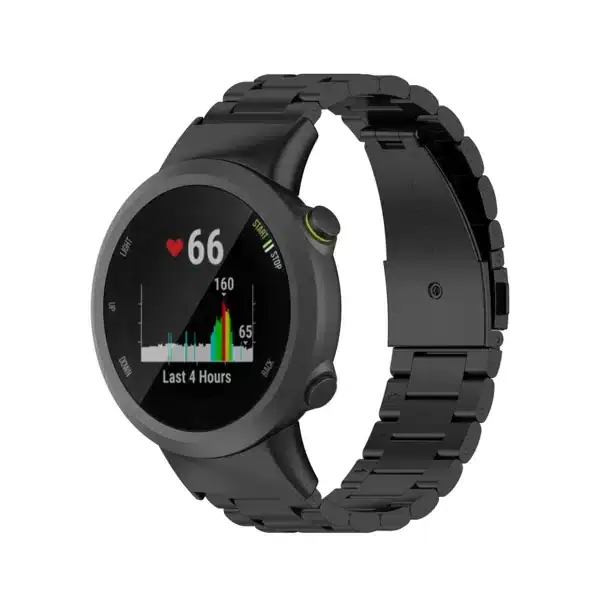 רצועת ברזל חוליות לשעוני Garmin Forerunner 45/45S בצבע Black