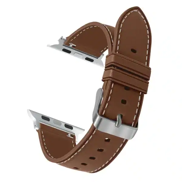 רצועת סיליקון אפל ווטש דמוי עור בצבע Brown