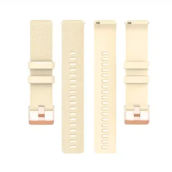 רצועת סיליקון Beige עם אבזם Quick Release 18mm Rose Gold