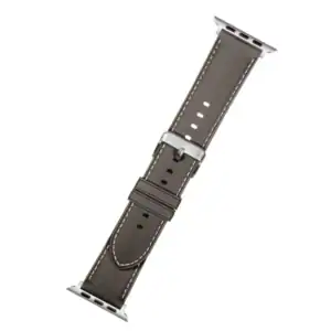 רצועת סיליקון אפל ווטש דמוי עור בצבע Gray