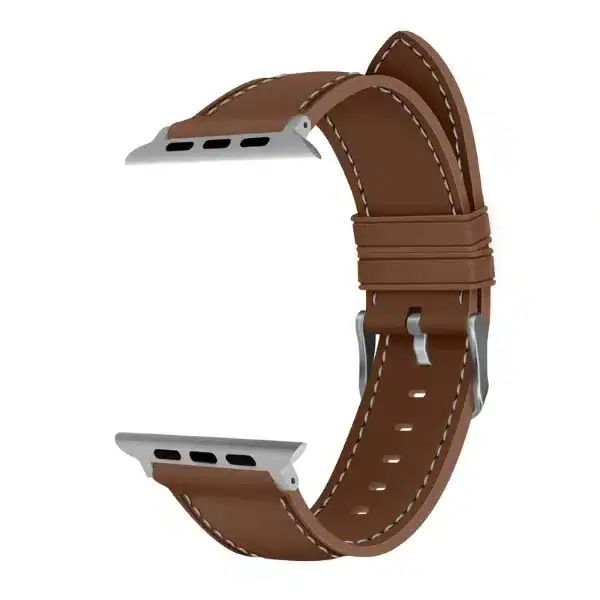 רצועת סיליקון אפל ווטש דמוי עור בצבע Brown