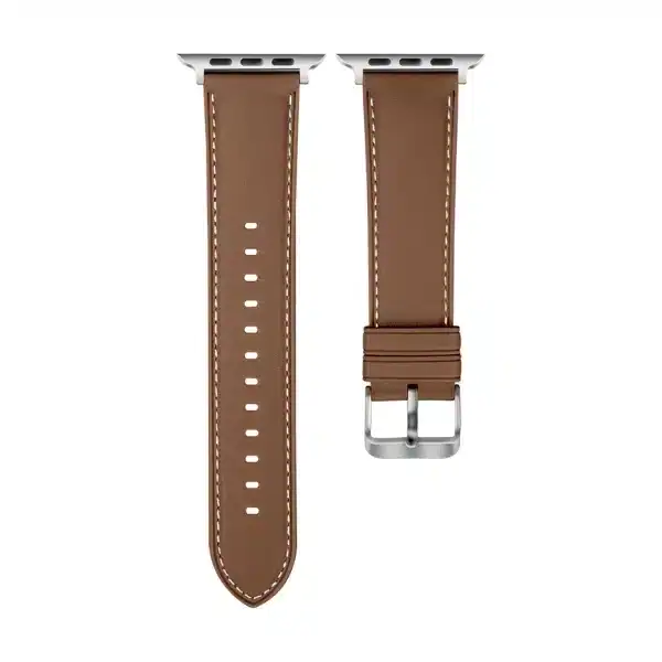 רצועת סיליקון אפל ווטש דמוי עור בצבע Brown