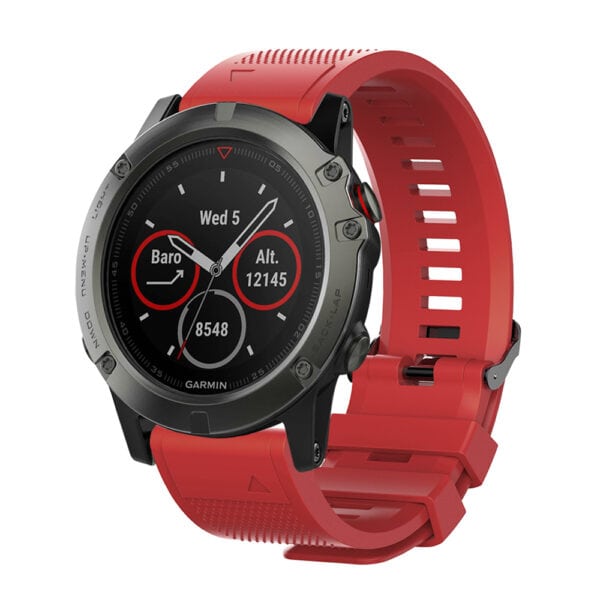 רצועת סיליקון איכותית QuickFit 22MM לשעוני גרמין #10 Red