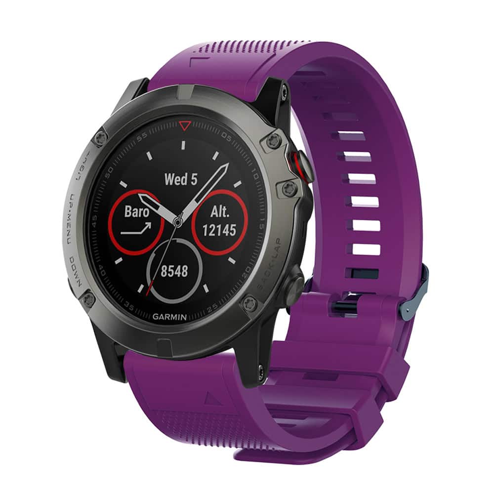 רצועת סיליקון איכותית QuickFit 22MM לשעוני גרמין #11 Purple