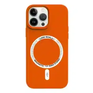 כיסוי לאייפון 14 magsafe מגע קטיפה Orange iPhone 14