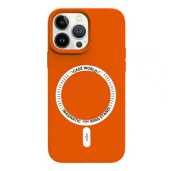 כיסוי לאייפון 14 magsafe מגע קטיפה Orange iPhone 14