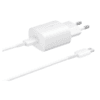 מארז מטען מקורי מהיר 25W+כבל יציאה USB-C של סמסונג לבן