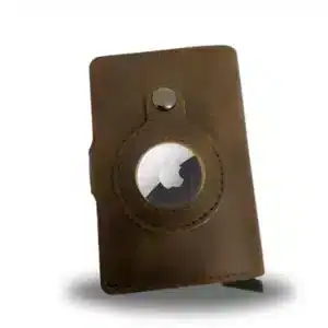 ארנק כרטיסים נשלפים עור טבעוני חום כהה ללא חיישן אייר טאג