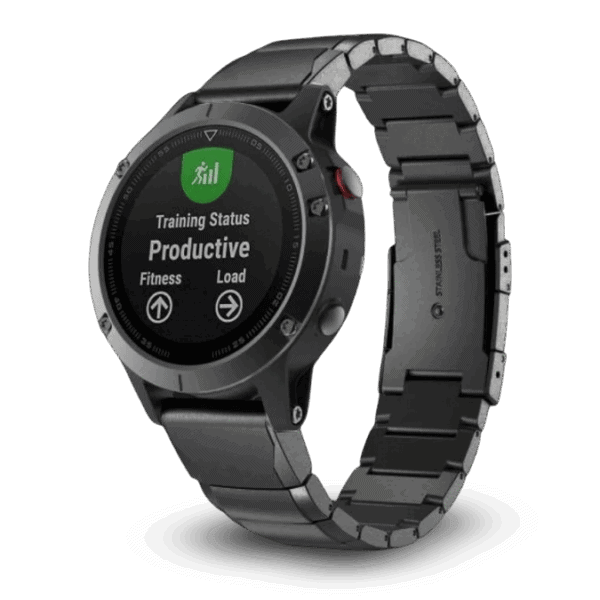שעון חכם עם רצועת טיטניום QuickFit 26mm לשעוני גרמין, עמידות וקלאסה, מתאים לפעילות ספורטיבית ואופנתית, קל להחלפה ומושלם לשעוני גרמין.