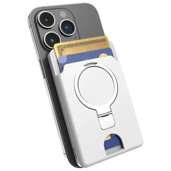 מטען נייד MagSafe 5000mAh עם ארנק כרטיסים ואיתור חכם, מתאים ל-iPhone וטלפונים חכמים אחרים, כולל תכונות טעינה מהירה ואחסון נוח לכרטיסי אשראי.