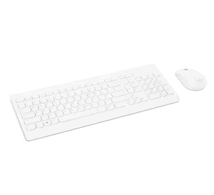 סט מקלדת ועכבר אלחוטיים בצבע לבן של Lenovo 510 GX30T02646, מתאים לשימוש נוח ויעיל במשרד ובבית, תומך בשפות עברית ואנגלית.