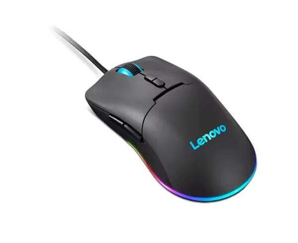 עכבר גיימינג Lenovo M210 עם תאורה RGB, חיישן 8000 DPI ומשקל 75 גרם, מתאים לגיימרים מקצועיים ולשימוש יומיומי.