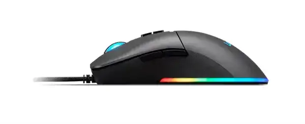 עכבר גיימינג Lenovo M210 RGB עם חיישן 8000 DPI, תאורה RGB ומשקל קל של 75 גרם, מתאים לשחקני מחשב מקצועיים ולגיימרים חובבים.