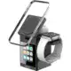 עמדת טעינה אלחוטית MagSafe 3-ב-1 עם רמקול Bluetooth ומסך LCD ירוק, מתאימה לטעינה מהירה של מכשירי אפל, עם עיצוב מודרני וחדשני.