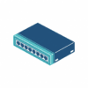 מתקן רשת Ethernet עם חיבורי RJ45, מתאים לחיבורי אינטרנט מהיר ויציב במשרד או בבית.
