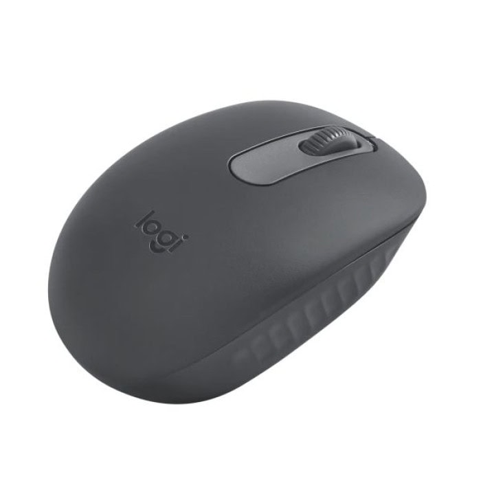 עכבר אלחוטי Logitech בצבע אפור, מושלם לשימוש יומי במשרד ובבית, עם עיצוב ארגונומי וקלות תפעול.