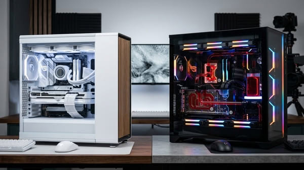 מחשב גיימינג מתקדם עם תאורה RGB ומערכת קירור נוזלית, מוכן למשחקים כבדים וחוויית גיימינג מושלמת.