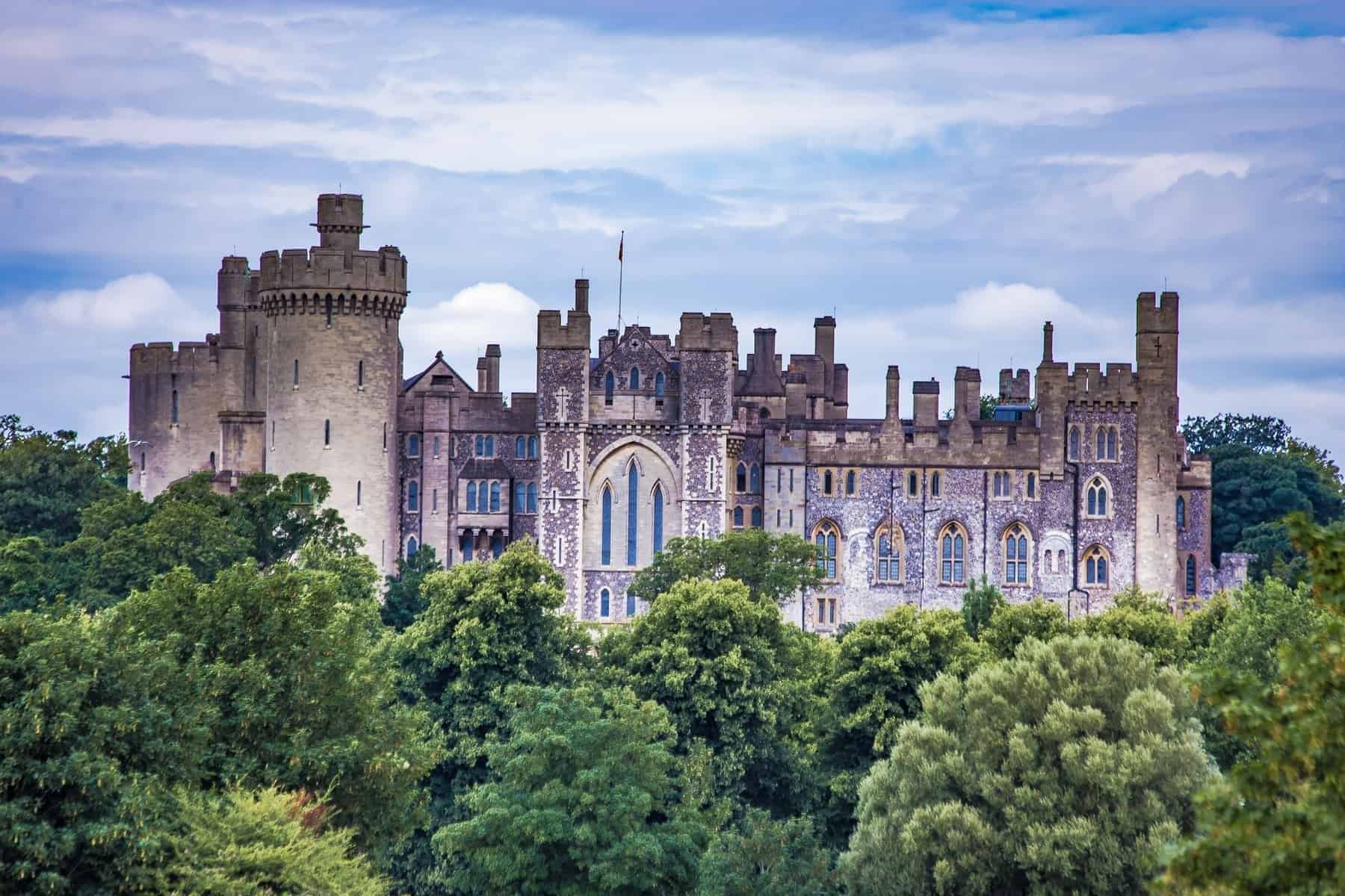 English old castle Arundel Castle River Arun West Sussex England Europe