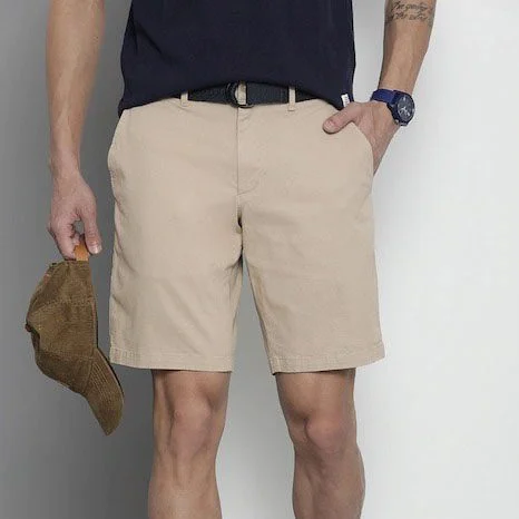 TOMMY HILFIGER MEN'S BELTED CHINO SHORTS 9" INSEAM
