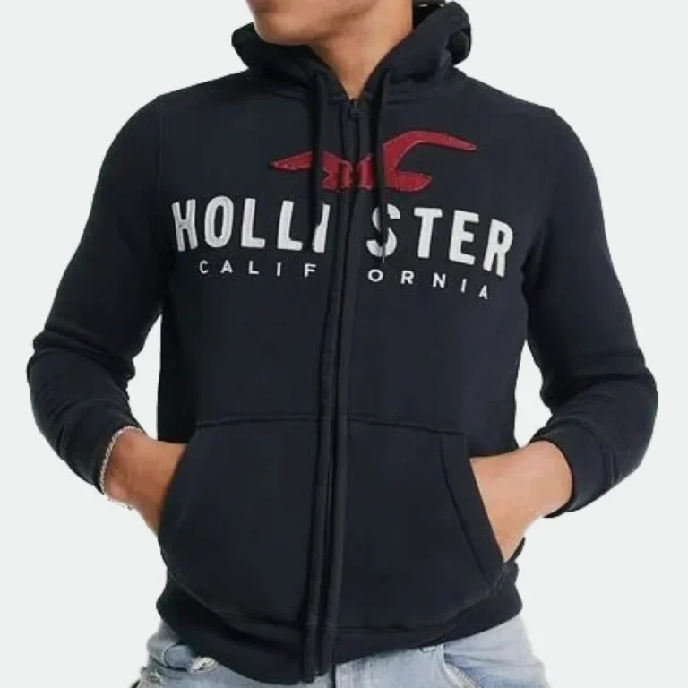 Hollister Men Hoodie Full-zip Big Logo