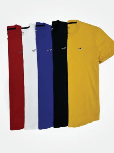Hollister Men 5 Pack Curved Hem T-shirt
