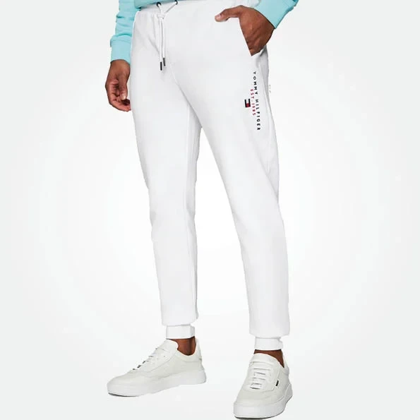 Tommy Hilfiger Men Sweatpants Flag Logo White